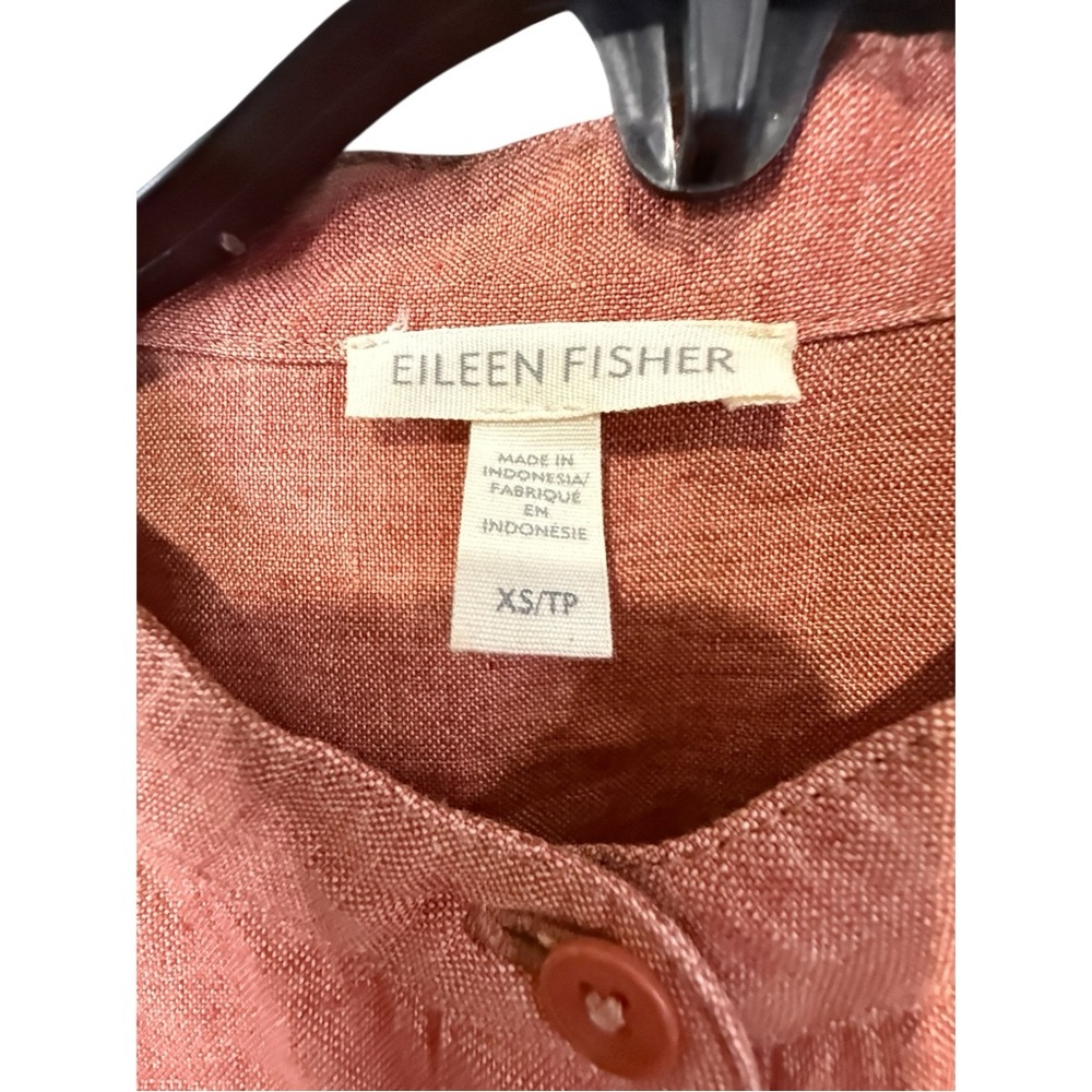 Eileen Fisher Rust Orange Linen Shift Dress - Picture 5 of 6